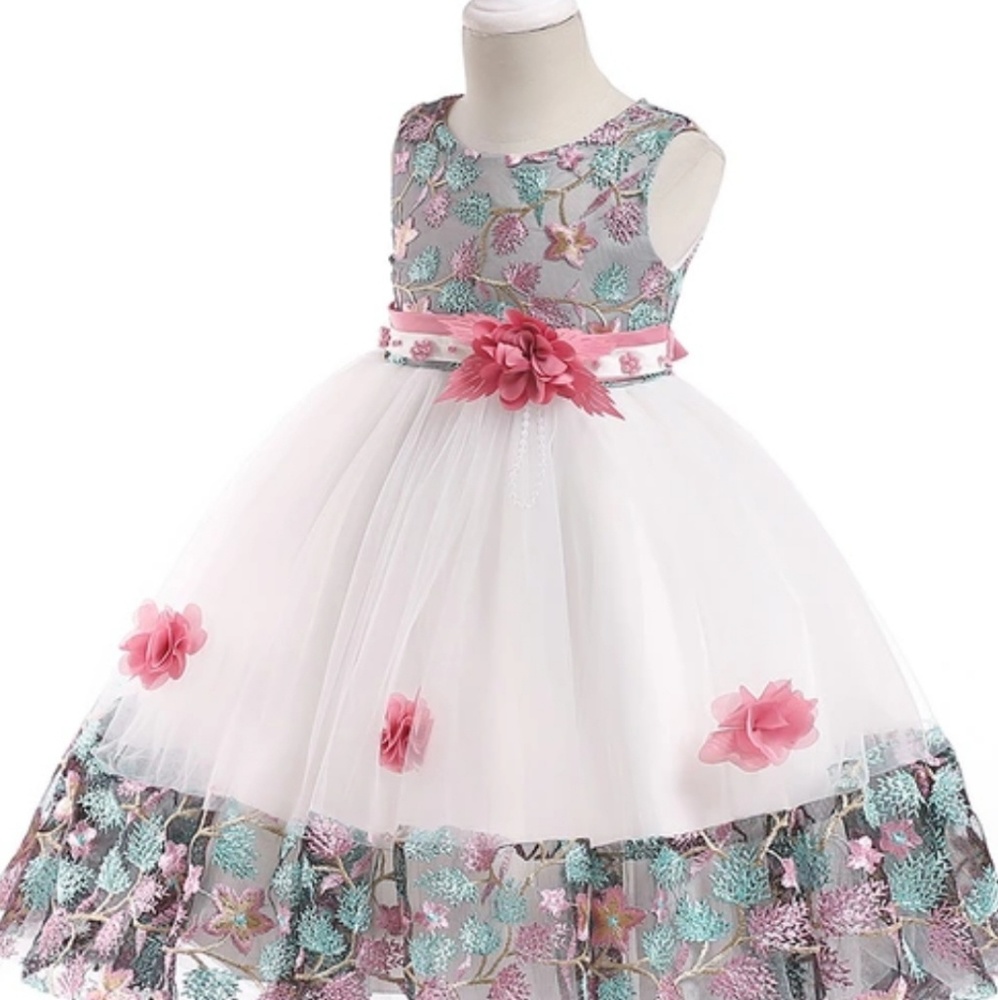 Girls Floral Pink Dress (5 to 6 y.o)